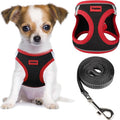 YIMEIS Dog Harness and Leash Set, No Pull Soft Mesh Pet Harness, Reflective Adjustable Puppy Vest for Small Medium Large Dogs, Cats (Black & red 01, Small (Pack of 1)