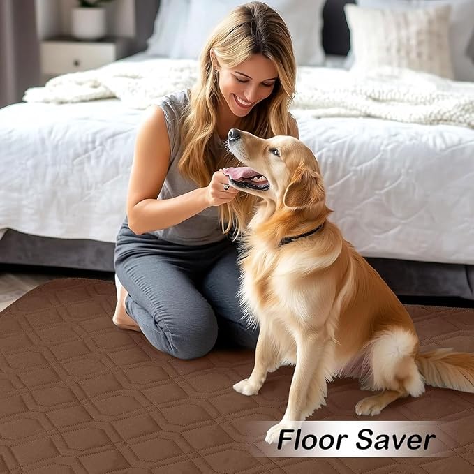 hyha Waterproof Dog Bed Blanket, Soft Pet Blankets, Waterproof Couch Cover for Dogs, Reversible Sofa Covers Washable for Furniture (40x90 Inch, Brown/Beige)