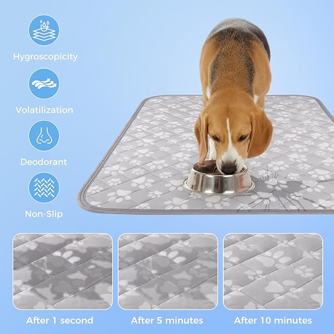 Rywell New Grey Edition Cooling Mat for Dogs Extra Large, 44'' x 32'' Endothermic Color Changing Arc-Chill Cooling Fiber,Washable Non-Toxic Summer Pet Outdoor Bed Mat, Non-Slip&Foldable