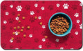 Dog Food Mat, Absorbent Water Bowl Mats Cat Pet Feeding Placemats Red 24 * 32 inch