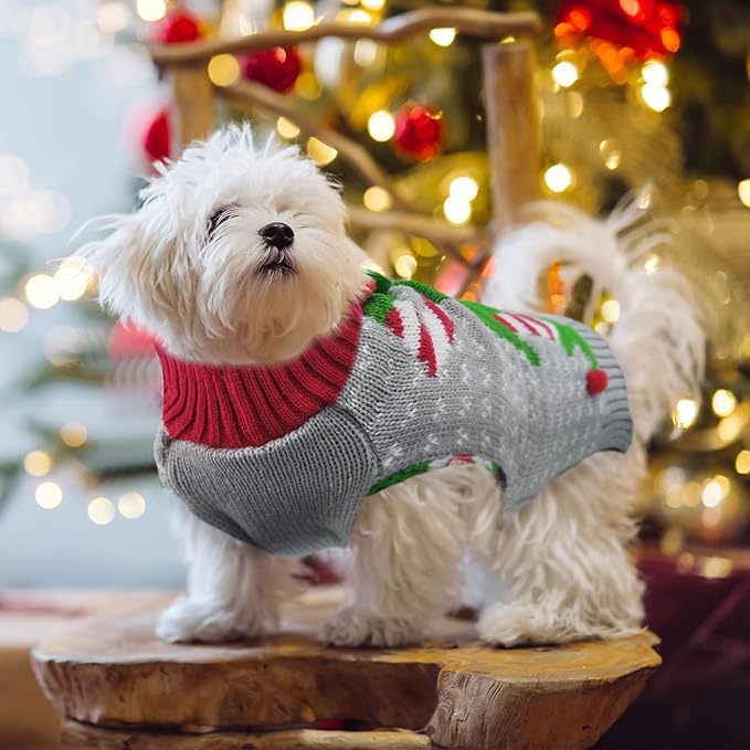 Dog Cat Ugly Christmas Sweater Boy Girl Xmas Pet Clothes Holiday Puppy Costume New Year Gifts for Small Medium Large Dogs Outfits (XXL, Grey Elf)