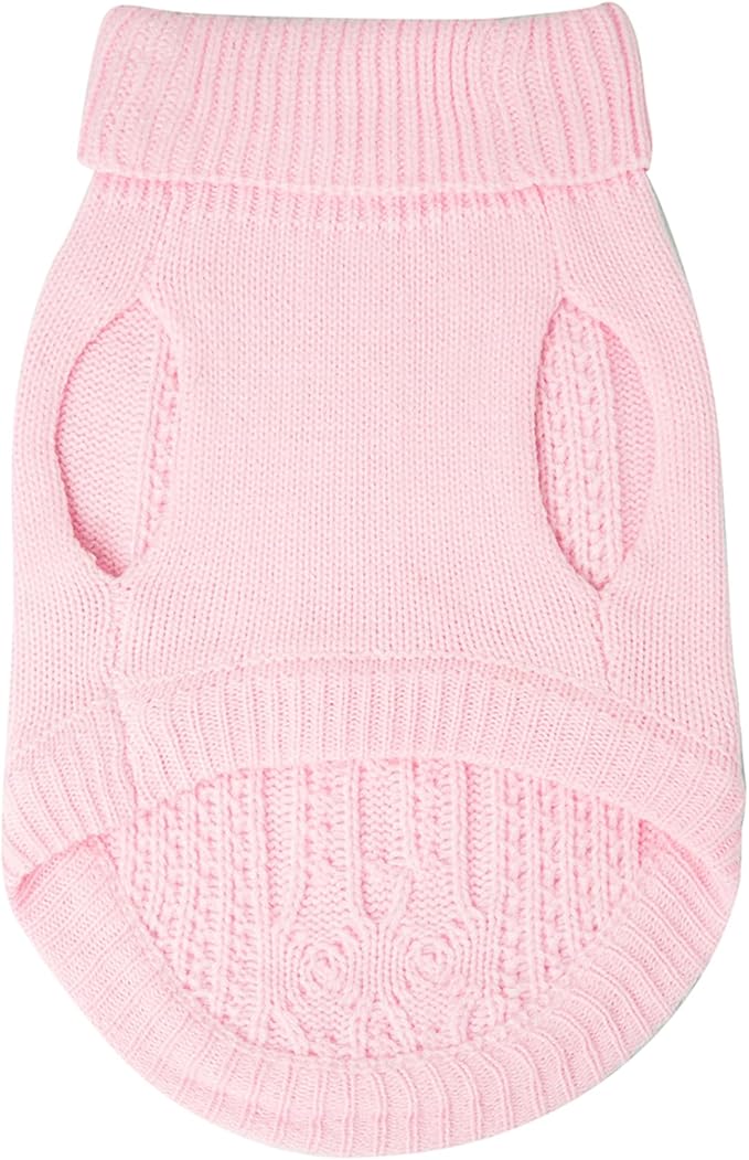 Stretchy Cat Sweater - 17 Colors & 6 Sizes | Snug Winter-Ready Knit for Boy/Girl Cats & Kittens(Light Pink, X-Small)