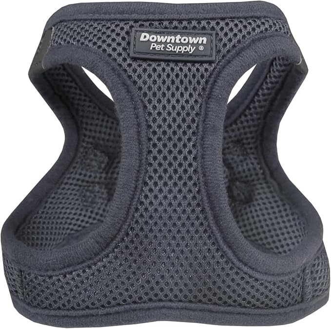 Downtown Pet Supply Step-in Dog Harness – No Pull, Adjustable Padded Mesh with Reflective Trim, Secure Buckle Strap – Comfortable & Breathable Small Dog Harness, Large, Charcoal