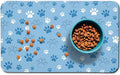 Dog Food Mat, Absorbent Water Bowl Mats Cat Pet Feeding Placemats Blue 16 * 24 inch