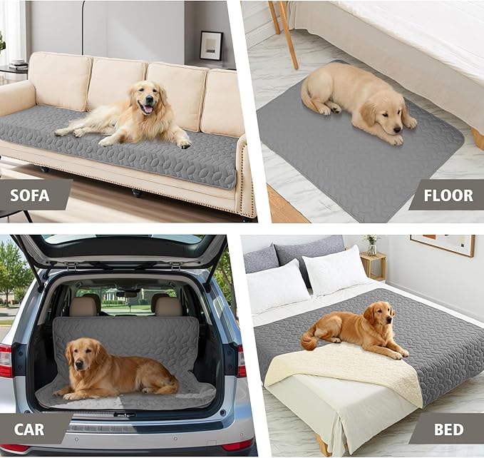 Ameritex Waterproof Pet Bed Cover Anti-Slip Dog Bed Blanket for Sofa and Furniture Waterproof New Pattern Design (Lightgrey, 30x90 Inch (Pack of 1))