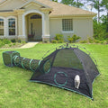 3-in-1 Outdoor Cat Enclosures, Portable Catio Green Cat Tents for Outside, Cat Tents with 1 Dome Tent,1 Straight Tunnel and 1 Cube, Outdoor Cat Playpen for Cats, Rabbits and Other Animals