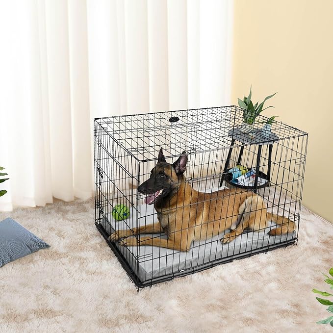Explore Land Waterproof Dog Bed Cover Machine Washable Fluffy Dog Bed Replacement Cover for 42 Inch Crate, 40Lx27Wx4H inch, Gray