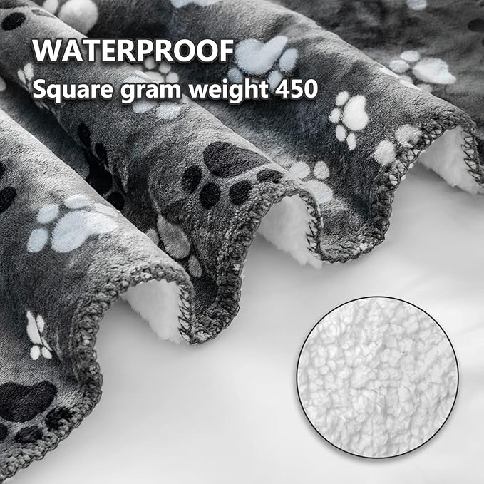 Waterproof Pet Blanket Dog Blankets, Pattern Printing Super Soft Warm Fluffy Facecloth Sofa Car Bed Protector, Urine Proof Washable Outdoor Pet Blanket for Puppy Large Dogs & Cats 40 * 30 inch