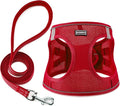 Dog Harness with Leash Set, No Pull Adjustable Reflective Step-in Puppy Pet Vest Harnesses for Small Medium Large Dogs and Cats,Red M