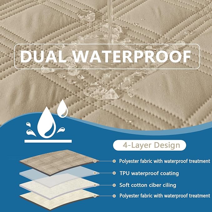 hyha Waterproof Dog Blanket, Reversible Pet Bed Blanket, Soft Sofa Couch Cover for Dogs Washable, Waterproof Pet Couch Covers for Sofa Puppy Cats Furniture Protector(40"x80", Taupe/Beige)