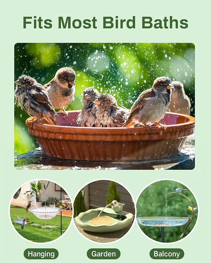 Bird Bath Purification Disk Pure Copper Outside Winter Solar Power Birdbath Wild Hummingbird Pedestal Fountain Cleaner Humming Feeder Cage Dispenser Heater Ground Safe Garden Lover Women Gift