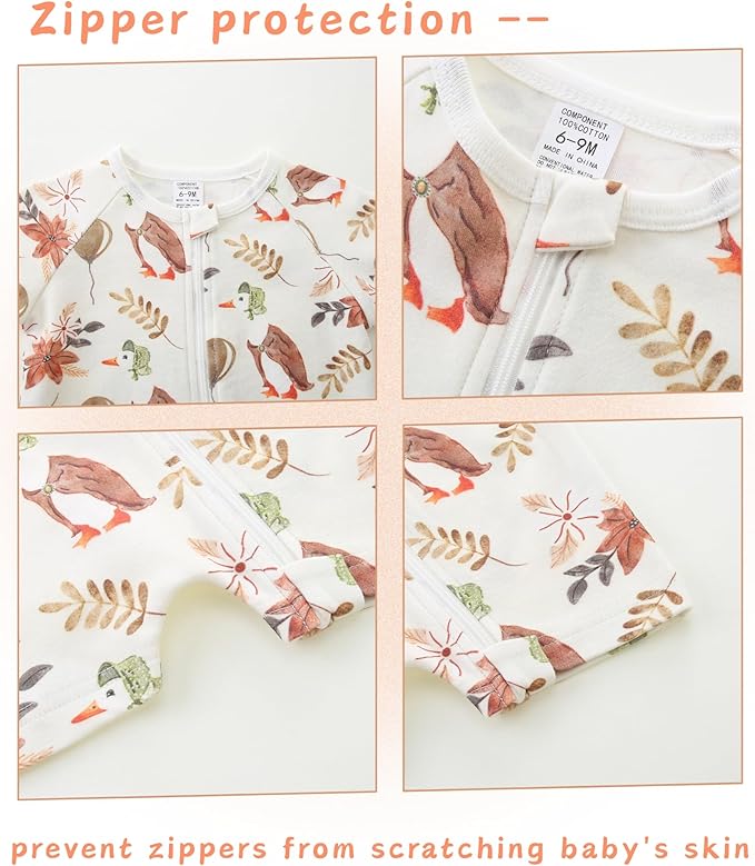 Unisex Summer Trendy 2-Pack Rompers Short Sleeve Zipped Bodysuit Infant Cotton Outfits