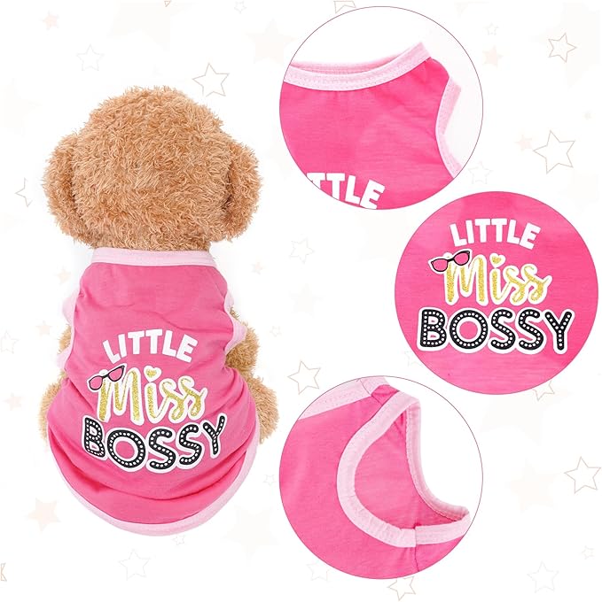 4 Pack Dog Shirts Summer Printed Puppy Clothes Cute Sleeveless Pet T Shirts Dog Clothes for Small Medium Dogs Cats Girl(M)