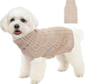 Dog Sweaters for Small Dogs Cute Winter Chihuahua Clothes Pullover Puppy Sweater Girl Boy Warm Knit Dog Clothes Turtleneck Pet Sweater Solid Color Cat Outfit(Beige, X-Small)