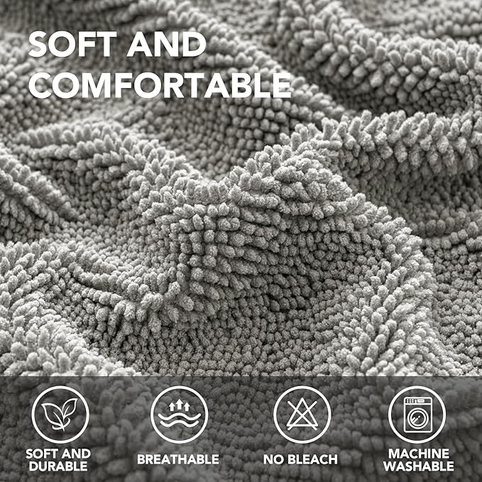 H.VERSAILTEX Non Slip Pet Couch Cover Chenille Dog Bed Protector Thick Soft Sofa Slipcover Pet Friendly Washable Couch Cushion Covers for Pets (30" x 53", Dove)