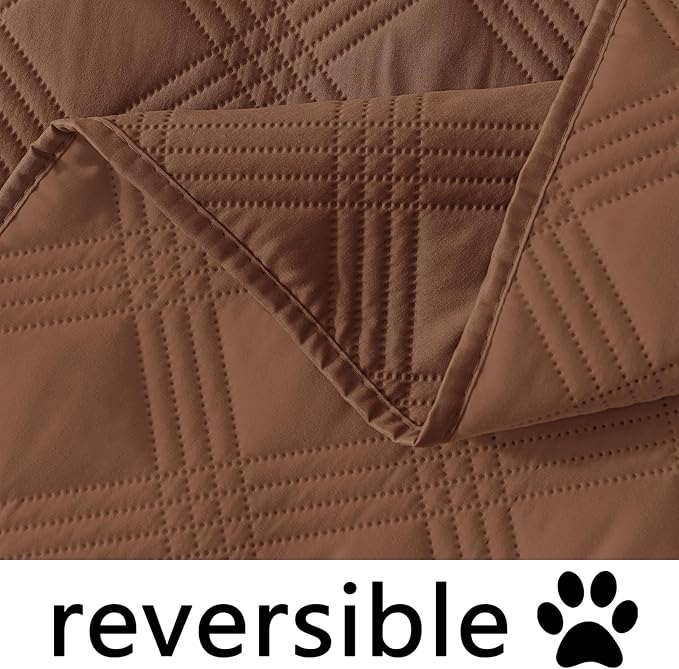 hyha Waterproof Dog Blanket, Reversible Pet Bed Blanket, Soft Sofa Couch Cover for Dogs Washable, Waterproof Pet Couch Covers for Sofa Puppy Cats Furniture Protector(68"x82", Brown/Brown)