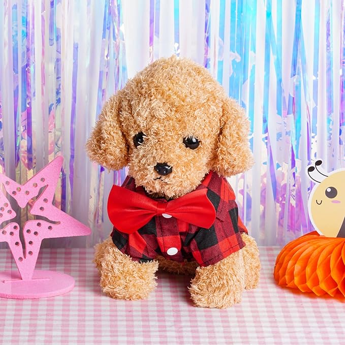 Tongcloud 3 Pack Plaid Puppy Cat Shirt Cute Cat Shirt Dog Shirt for Extra Small Dogs Cats Birthday Party and Holiday Photo