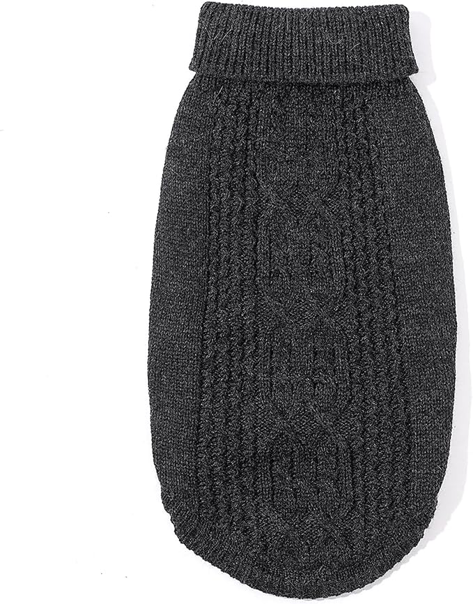 Stretchy Cat Sweater - 17 Colors & 6 Sizes | Snug Winter-Ready Knit for Boy/Girl Cats & Kittens(Dark Gray, Large)