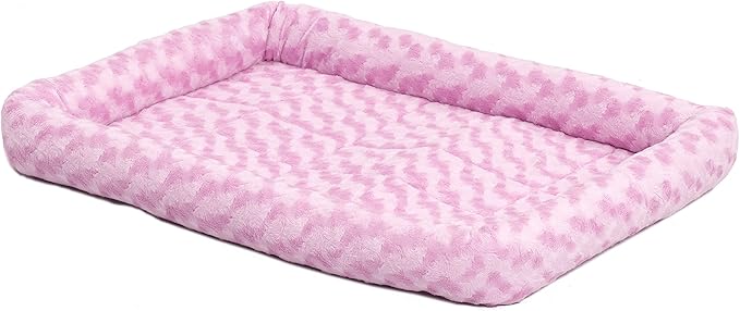 MidWest Homes for Pets QuietTime Fashion XS Dog Bed – Pink Faux Fur Bolster, Ultra-Soft and Machine Washable, Fits 22-Inch Crates and Carriers, for Small Dogs and Cats