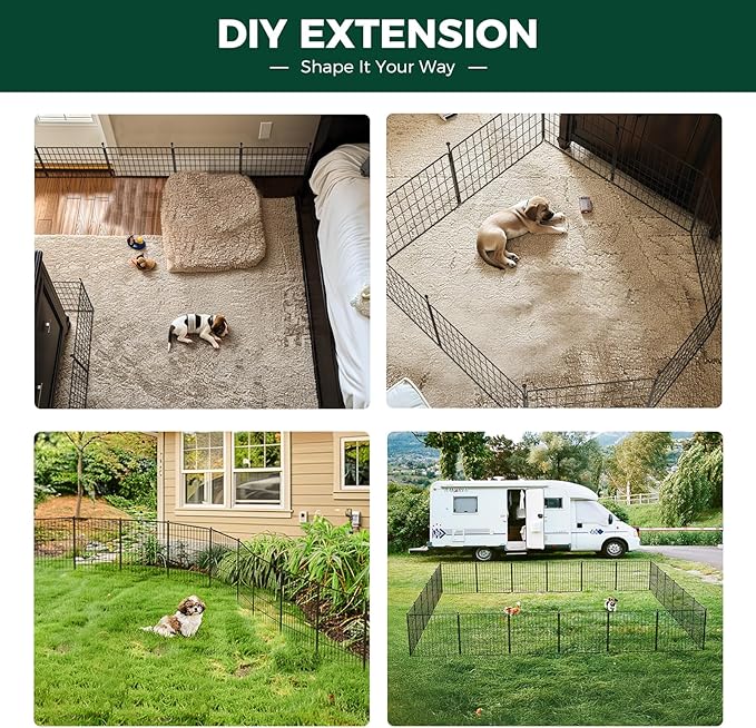 FXW MiniPaws Unleashed Dog Playpen, Expandable & Portable Design for Yard, RV Camping and Indoor Use, for Puppies and Small Dogs, 20-inch 16 Panels