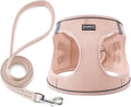 Dog Harness with Leash Set, No Pull Adjustable Reflective Step-in Puppy Pet Vest Harnesses for Small Medium Large Dogs and Cats,Light Pink L