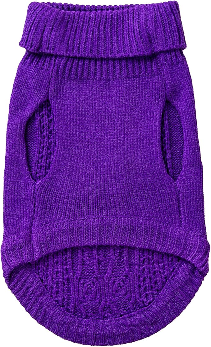 Stretchy Cat Sweater - 17 Colors & 6 Sizes | Snug Winter-Ready Knit for Boy/Girl Cats & Kittens(Deep Purple, Medium)