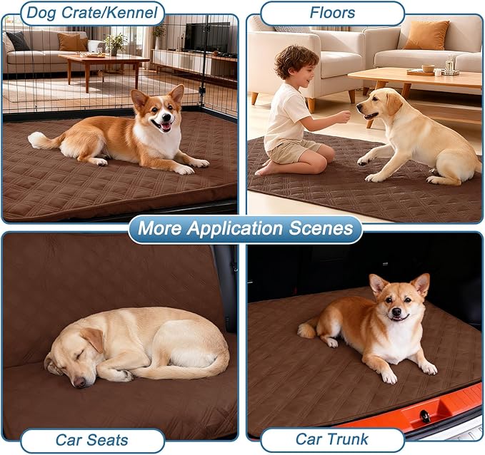 hyha Waterproof Dog Blanket, Reversible Pet Bed Blanket, Soft Sofa Couch Cover for Dogs Washable, Waterproof Pet Couch Covers for Sofa Puppy Cats Furniture Protector(68"x82", Brown/Brown)