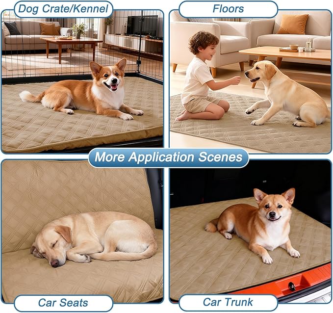 hyha Waterproof Dog Blanket, Reversible Pet Bed Blanket, Soft Sofa Couch Cover for Dogs Washable, Waterproof Pet Couch Covers for Sofa Puppy Cats Furniture Protector(40"x70", Camel/Beige)