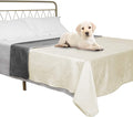 Ameritex Pet Bed Blanket Reversible 100% Waterproof Velvet Super Soft for Sofa and Bed (52x82 Inches, Cream+Grey)