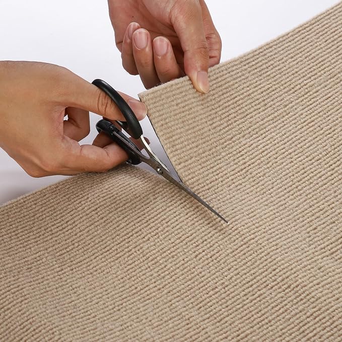 157.5"x15.8" Trimmable Self-Adhesive Carpet Mat Pad Replacement for Cat Tree Shelf Shelves, Cat Wall Furniture Steps, Carpet Scratching Post Scratcher Couch Protector (Beige)