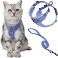 Voyager Escape-Proof Step-in Lock Cat Harness & 5ft Neoprene-Handle Leash Set All-Weather Mesh with Reflective Stitching for Small to Large Cats by Best Pet Supplies, Lavender (327), M