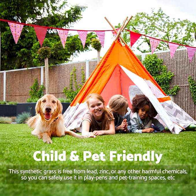 Artificial Grass Rug Outdoor Indoor 1FTX81FT Fake Grass Carpet Green Synthetic Grass Pet Turf Realistic Faux Grass Rug with Drain Holes for Garden Lawn Landscape Balcony Home Decor Patio