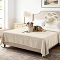 H.VERSAILTEX Non Slip Pet Couch Cover Chenille Dog Bed Protector Thick Soft Sofa Slipcover Pet Friendly Washable Couch Cushion Covers for Pets (68" x 82", Ivory)
