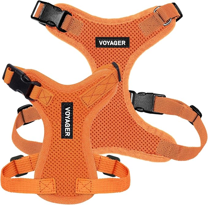Voyager Step-in Pet Harness - All Weather Mesh, Adjustable Step in Harness for Cats and Dogs by Best Pet Supplies - Orange, S