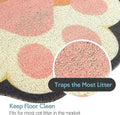 Cute Cat Litter Mat 24”x16”, Litter Box Mat, Litter Trapping Mat, Soft on Kitty Paws, Easy Clean, Anti Slip, Pet Accessories, Door Floor mats - Red Green60*40