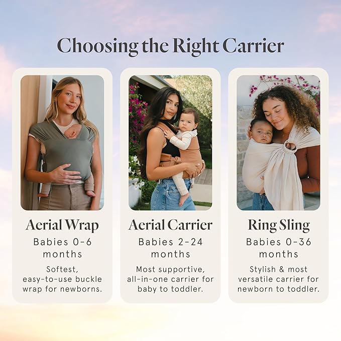 WildBird - Aerial Buckle Carrier - 2-24 Months - Standard (XS-XL) Willow - Front or Back Carry - Cross Straps, Lumbar Support, Headrest - Hip Healthy - Baby Carrier - Baby Essentials - New Mom Gifts