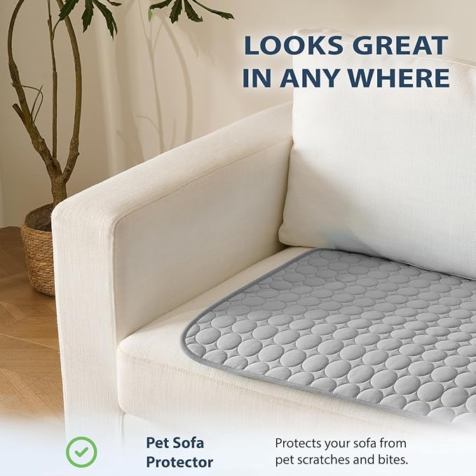 MICROCOSMOS Summer Cooling Mat & Sleeping Pad- Water Absorption Top, Materials Safe, Easy Carry, EZ Clean. Keep Cooling for Pets, Kids and Adults.(Grey, 48" x48")