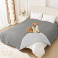 hyha Waterproof Dog Blanket, Reversible Pet Bed Blanket, Soft Sofa Couch Cover for Dogs Washable, Waterproof Pet Couch Covers for Sofa Puppy Cats Furniture Protector(82"x82", Grey/Light Grey)
