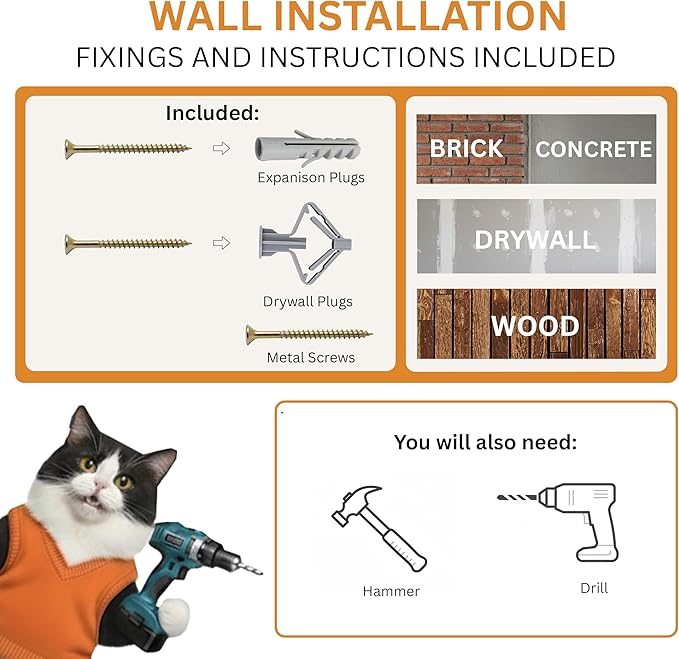 INICIO Cat Wall Shelves - Safe and Sturdy Cat Wall Furniture - Stylish Corner Shelf with 3 Steps for Cats up to 15lbs - Cushioned Perch and Stairs for Climbing and Playing - Natural Wood