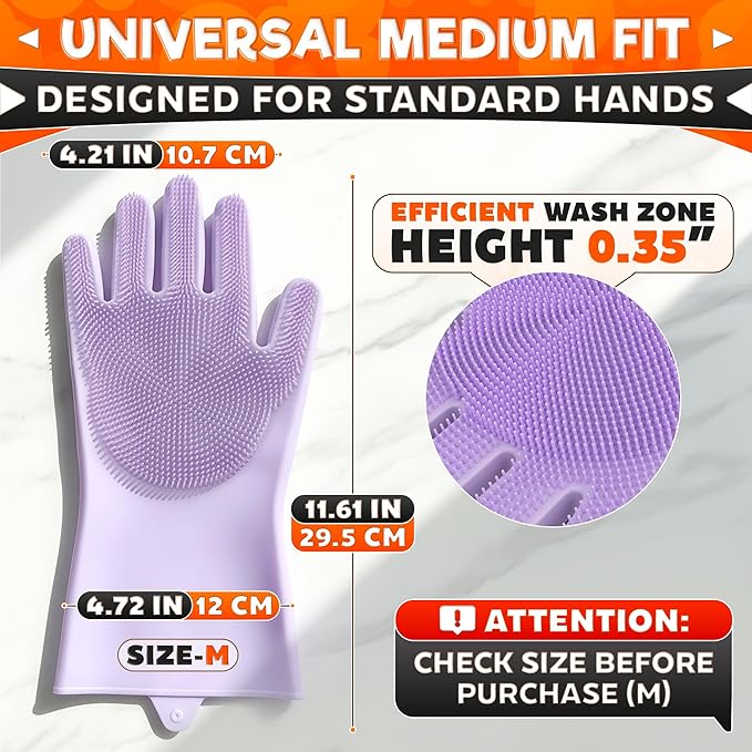 Cat & Dog Washing Gloves for Bathing – 2-in-1 Design Dog Scrubbing Gloves for Grooming, Massaging, and Paw Cleaning