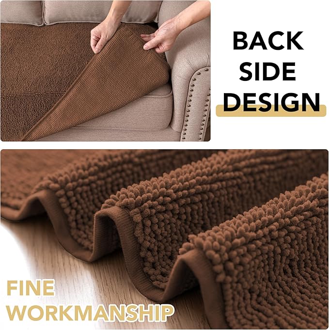 H.VERSAILTEX Non Slip Pet Couch Cover Chenille Dog Bed Protector Thick Soft Sofa Slipcover Pet Friendly Washable Couch Cushion Covers for Pets (30" x 53", Caramel)