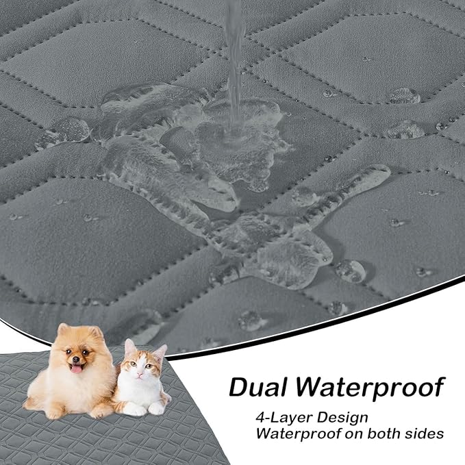 hyha Waterproof Dog Bed Blanket, Soft Pet Blankets, Waterproof Couch Cover for Dogs, Reversible Sofa Covers Washable for Furniture (68x82 Inch, Dark Grey/Dark Grey)