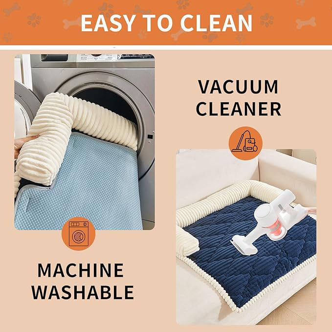 HAOMAIJIA Dog Couch Bed for Small Dogs, Non Slip Pet Couch Covers for Sofa Thick Soft Washable Dog Couch Cover Protector All Seasons Universal Dogs and Cats Bed Mat (Navy Blue, Small)