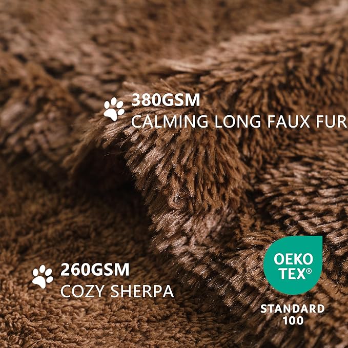 gogobunny Waterproof Dog Blanket for Couch & Furniture Protection - Super Soft Reversible Throw for Large Dogs & Cats, Calming Washable Fur & Sherpa Pet Blanket (33x77 Inch, Chocolate)