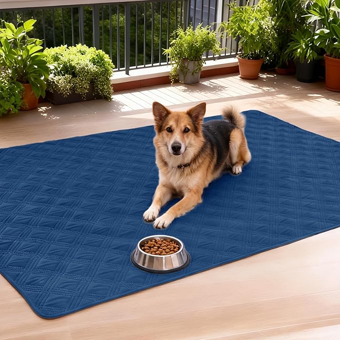 hyha Waterproof Dog Blanket, Reversible Pet Bed Blanket, Soft Sofa Couch Cover for Dogs Washable, Waterproof Pet Couch Covers for Sofa Puppy Cats Furniture Protector(30"x53", Navy Blue/Blue)