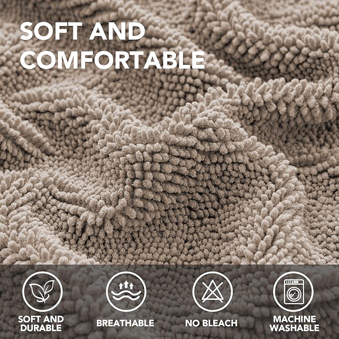 H.VERSAILTEX Non Slip Pet Couch Cover Chenille Dog Bed Protector Thick Soft Sofa Slipcover Pet Friendly Washable Couch Cushion Covers for Pets (52" x 82", Taupe)