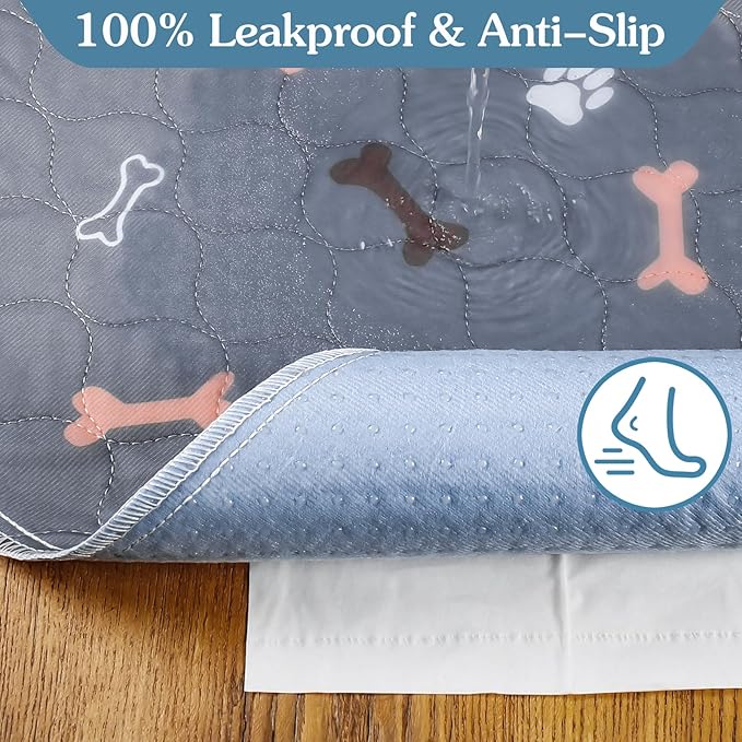 Washable Pee Pads for Dogs Large 36" x 72" 2-Pack Reusable Puppy Pads Pet Training Pads, Fast Absorb Dog Mats, Waterproof Whelping Pad, Non-Slip Protects Against Urine Leakage