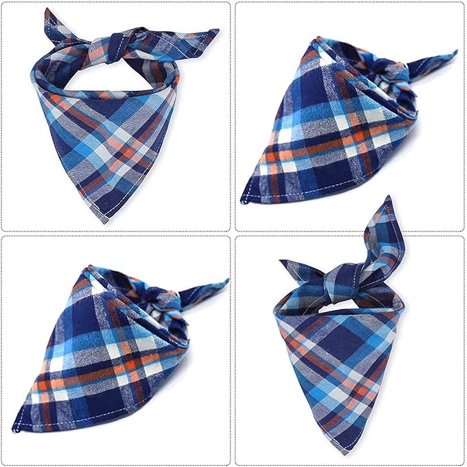 8 Pack Large Dog Bandanas, Reversible Plaid Dog Bandanas Boy Girl Painting Bibs Scarf Kerchief, Washable and Adjustable Spring Summer Fall Bandana for Dogs Cats Pets (XX-Large(80cm))