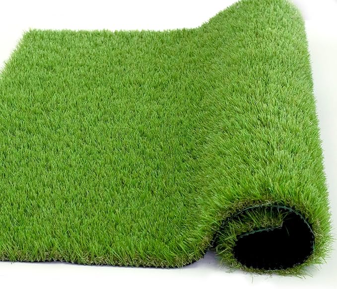 Artificial Grass Rug Outdoor Indoor 10FTX96FT Fake Grass Carpet Green Synthetic Grass Pet Turf Realistic Faux Grass Rug with Drain Holes for Garden Lawn Landscape Balcony Home Decor Patio