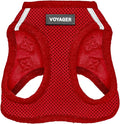 Best Pet Supplies Voyager Step-in Air Harness - All Weather Mesh, Reflective, No Pull Harness for Dogs, Cats - Secure with Hook & Loop Fastener, Buckle, Double D-Rings - Red, S